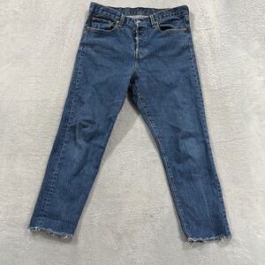 Levis Jeans Womens W31 Tapered Button Fly Western Cowgirl Grunge Y2K Blue Denim